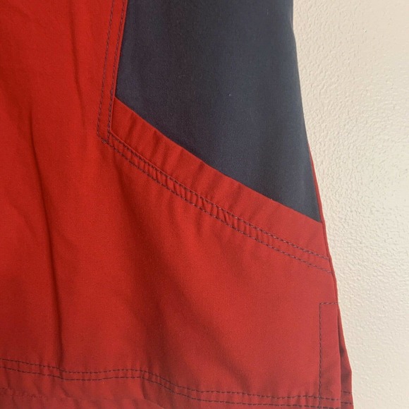 Reina Red Blue Mock V-Neck Scrub Top Medical Uniform XS - Picture 3 of 9